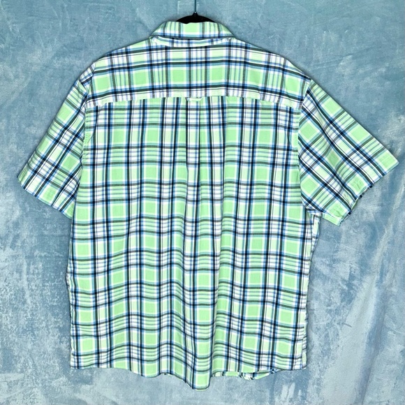 NWOT Ralph Lauren Chaps Easy Care green blue white button-down plaid shirt - Picture 2 of 5